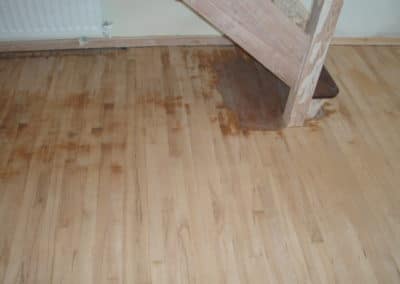 Sanded floor in progress