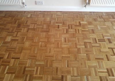 Sanded floor in progress