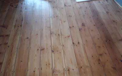 Restoration of original pine floorboards
